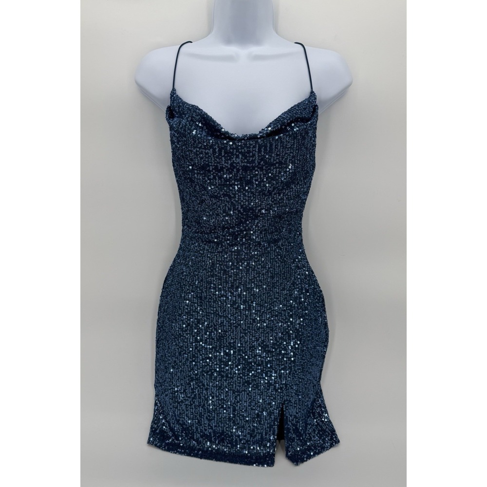 Windsor blue sequin mini dress Size S Cocktail Party Homecoming Dance Club